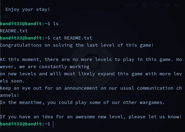 bandit final message